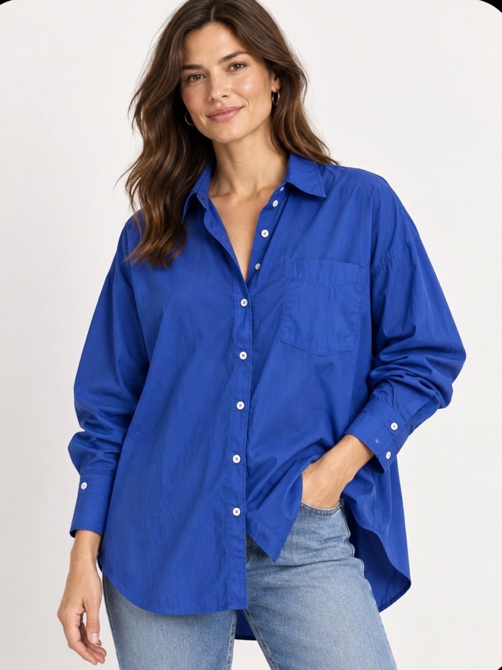 Maeve, Bennet Buttondown Shirt by Maeve Sz M, Blue